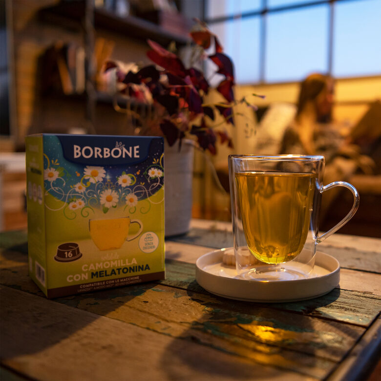 capsule Borbone COMPATIBILI con macchine a marchio Lavazza®* A Modo Mio®* - Bevanda solubile CAMOMILLA e MELATONINA