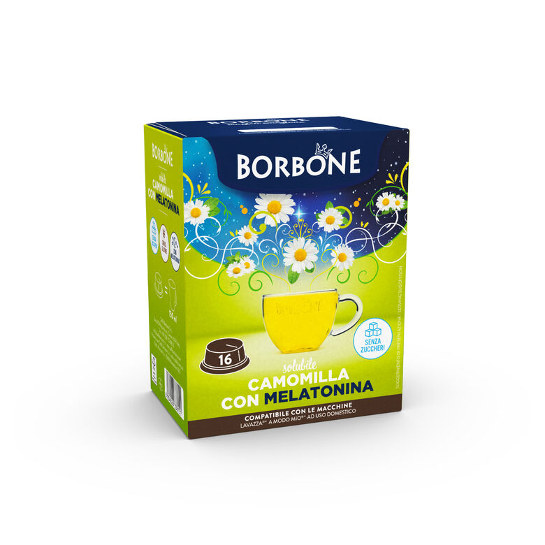 capsule Borbone COMPATIBILI con macchine a marchio Lavazza®* A Modo Mio®* - Bevanda solubile CAMOMILLA e MELATONINA