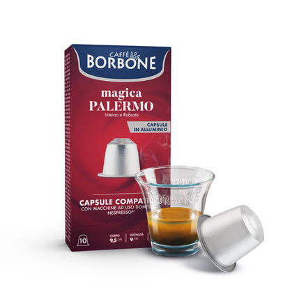 Capsule in Alluminio COMPATIBILI con macchine Nespresso®* Miscela MAGICA PALERMO